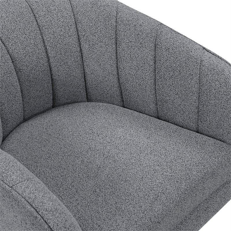 Lexicon Eve Boucle Fabric Swivel Chair in Dark Gray