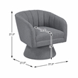 Lexicon Eve Boucle Fabric Swivel Chair in Dark Gray