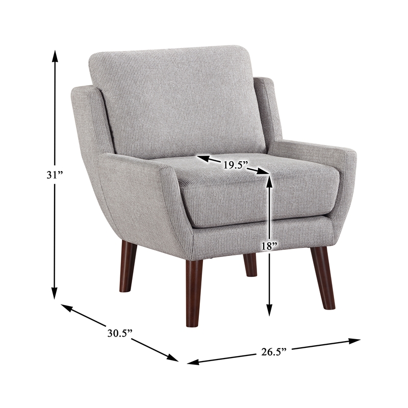 Lexicon Ellie Chenille Accent Chair in Gray