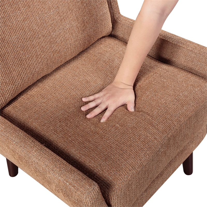 Lexicon Ellie Chenille Accent Chair in Orange