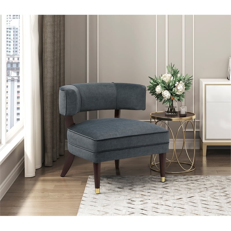 lexicon wilson velvet accent chair in dark gray