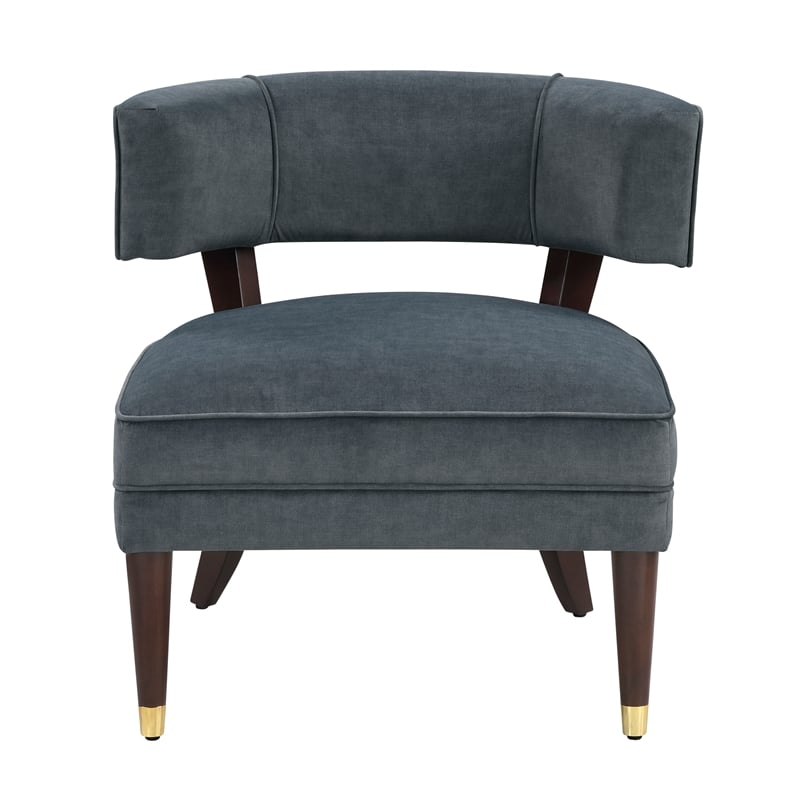 lexicon wilson velvet accent chair in dark gray