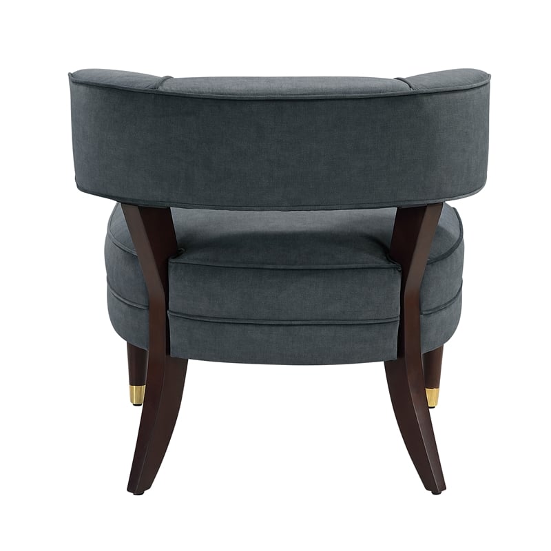 lexicon wilson velvet accent chair in dark gray