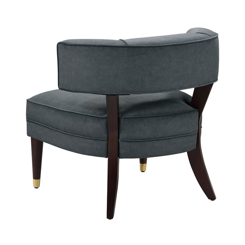 lexicon wilson velvet accent chair in dark gray