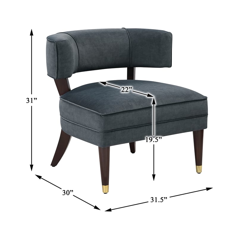lexicon wilson velvet accent chair in dark gray
