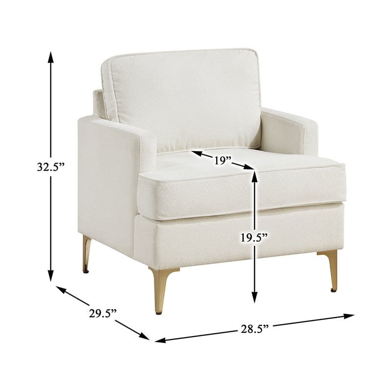 Lexicon Colette Chenille Accent Chair in Beige