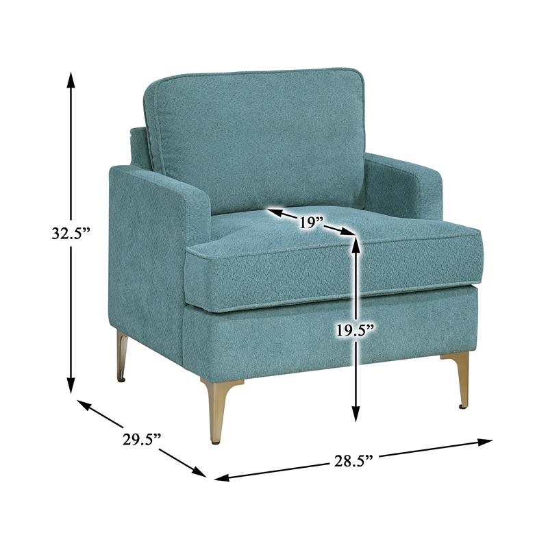 Lexicon Colette Chenille Accent Chair in Peacock