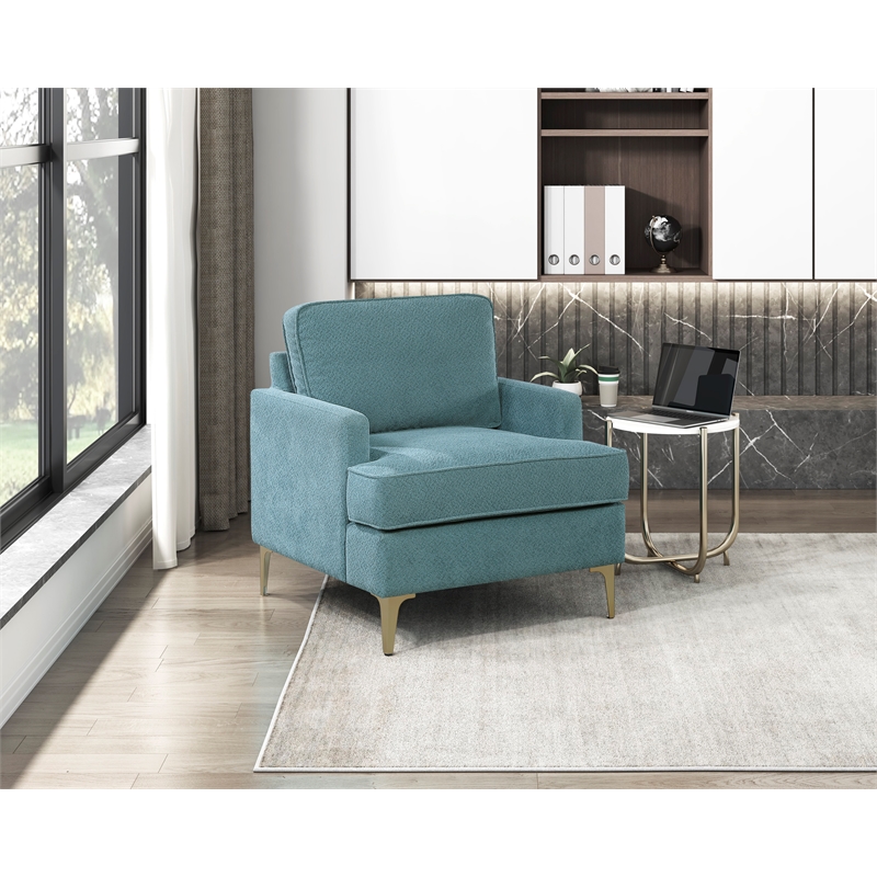 Lexicon Colette Chenille Accent Chair in Peacock
