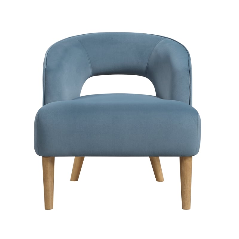 Lexicon Dorset Velvet Accent Chair in Blue