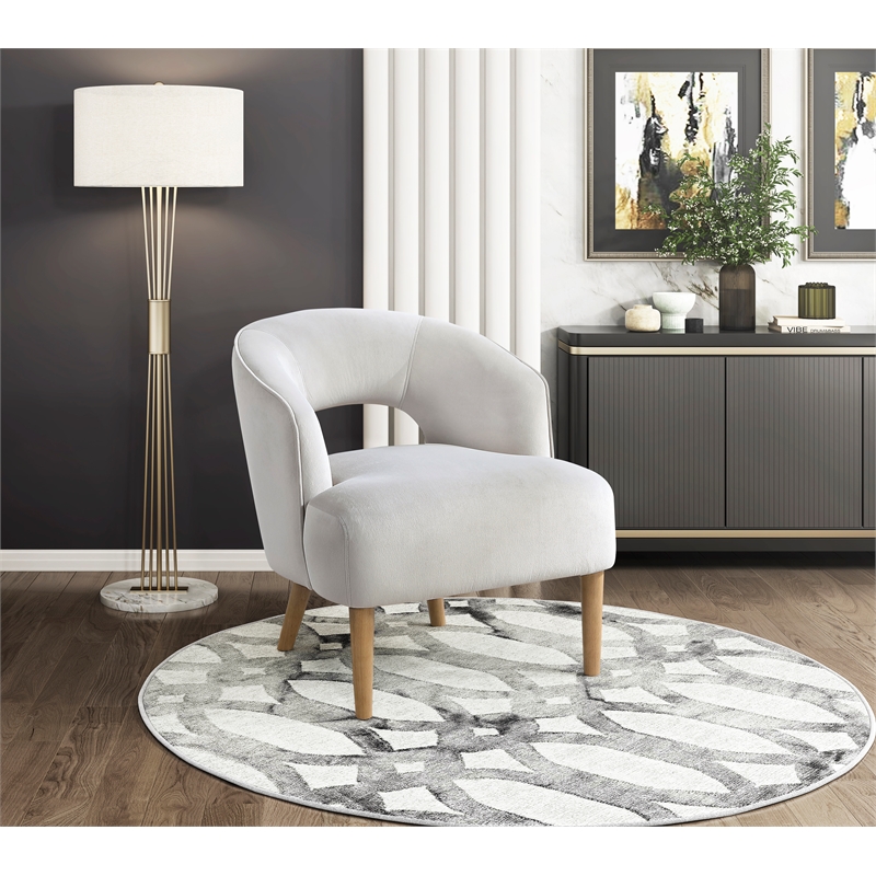 Lexicon Dorset Velvet Accent Chair in Gray
