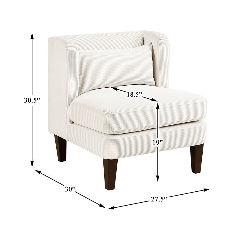 Lexicon Forrester Corduroy Accent Chair in Beige