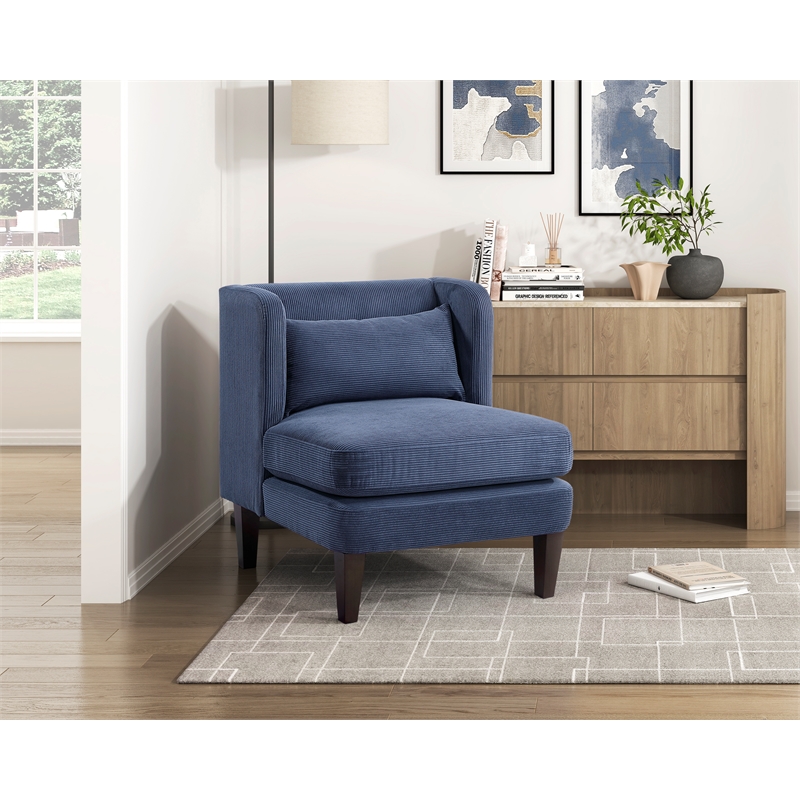 Lexicon Forrester Corduroy Accent Chair in Blue
