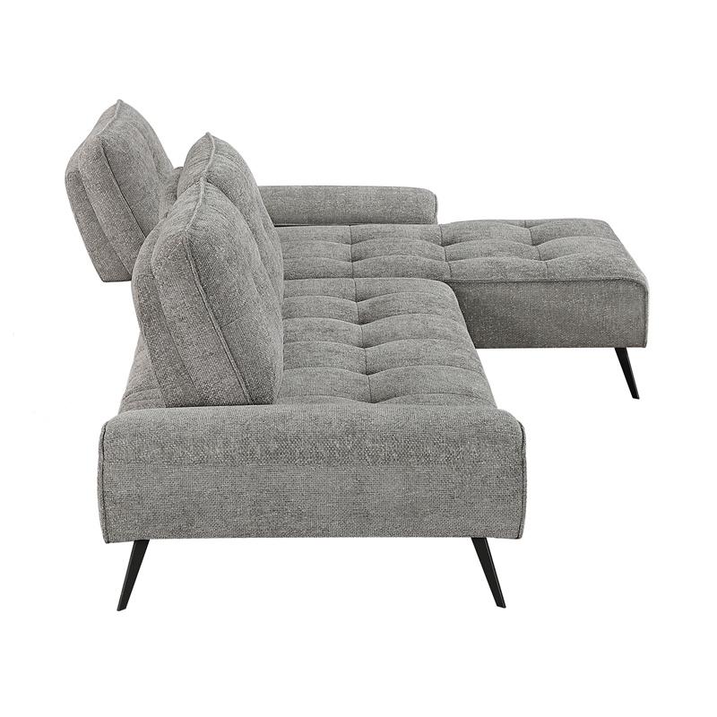Lexicon Dominic Chenille 2-Piece Sectional with Right Chaise in Dove Gray