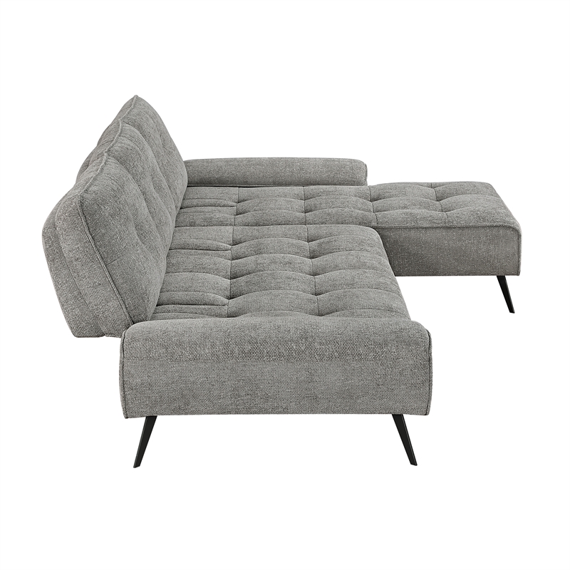 Lexicon Dominic Chenille 2-Piece Sectional with Right Chaise in Dove Gray