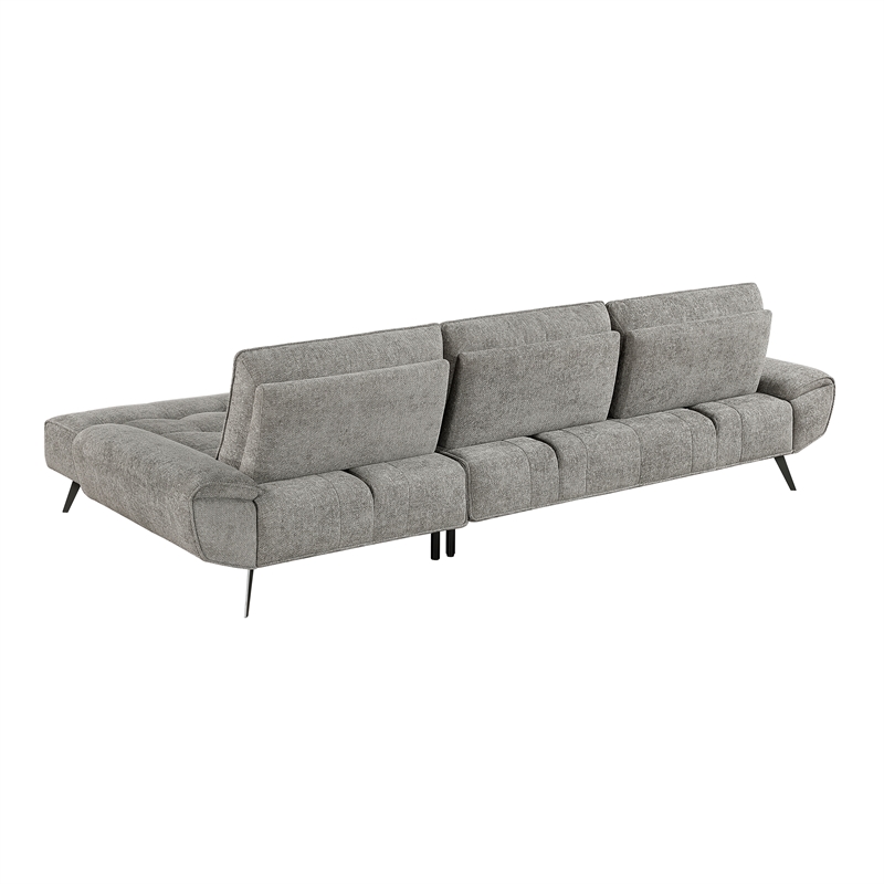Lexicon Dominic Chenille 2-Piece Sectional with Right Chaise in Dove Gray