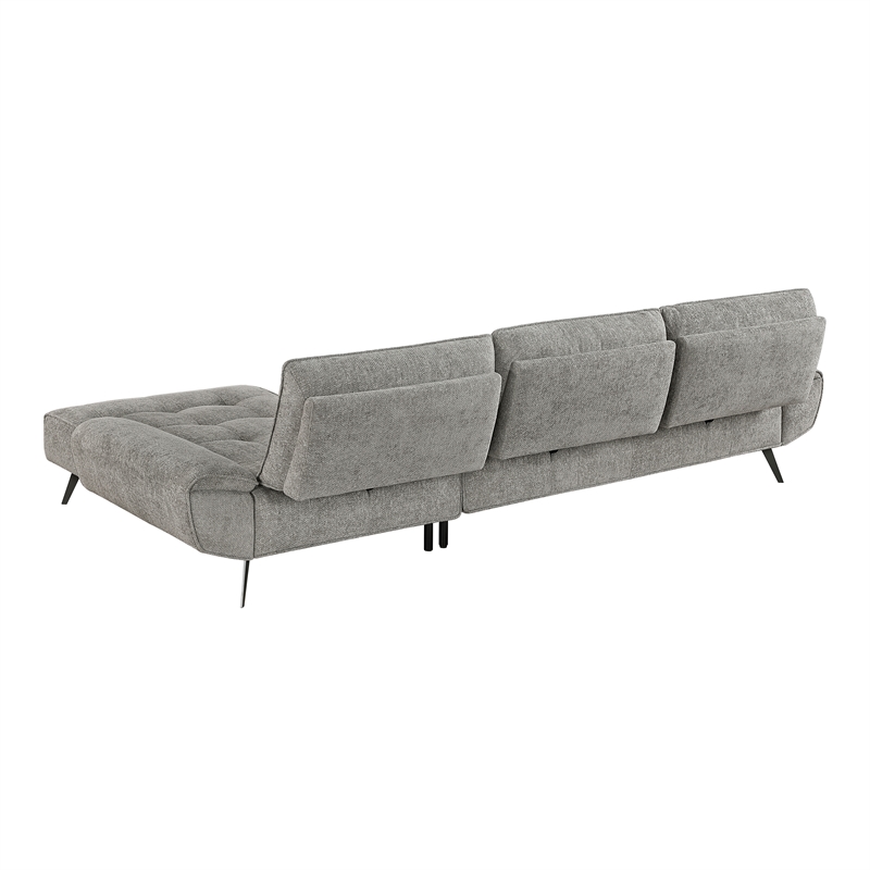 Lexicon Dominic Chenille 2-Piece Sectional with Right Chaise in Dove Gray