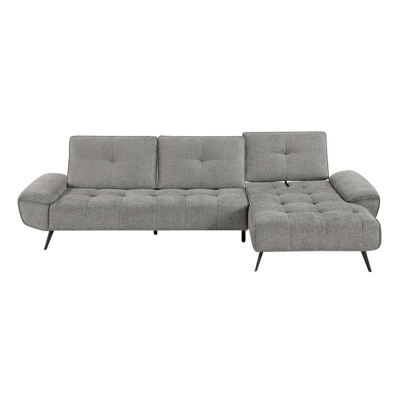 Lexicon Dominic Chenille 2-Piece Sectional with Right Chaise in Dove Gray