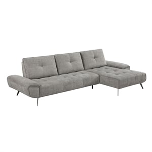 Lexicon Dominic Chenille 2-Piece Sectional with Right Chaise in Dove Gray
