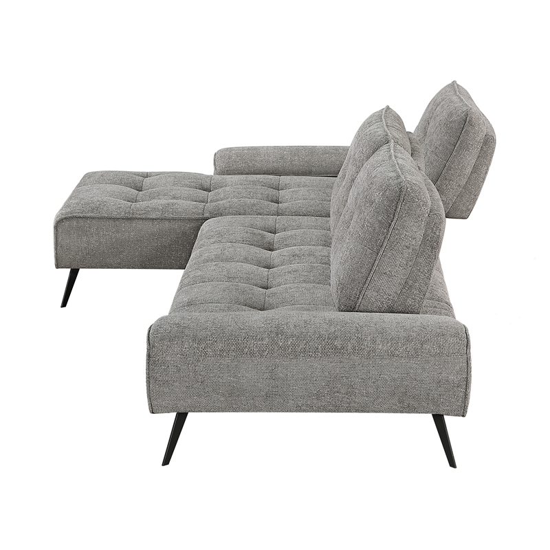 Lexicon Dominic Chenille 2-Piece Sectional with Left Chaise in Dove Gray