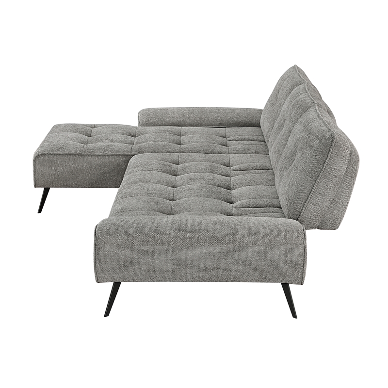 Lexicon Dominic Chenille 2-Piece Sectional with Left Chaise in Dove Gray
