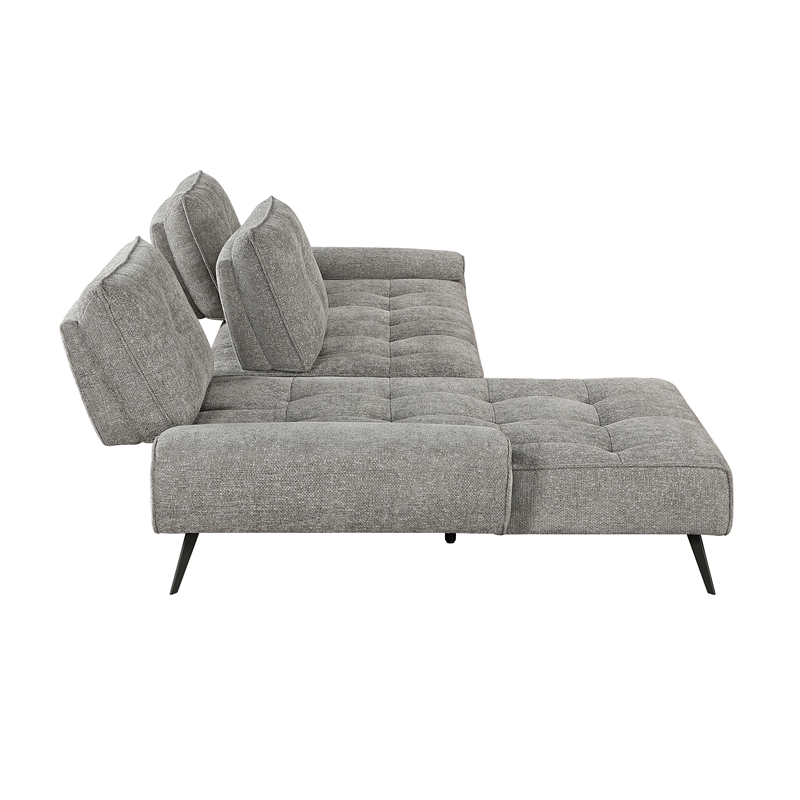 Lexicon Dominic Chenille 2-Piece Sectional with Left Chaise in Dove Gray