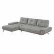 Lexicon Dominic Chenille 2-Piece Sectional with Left Chaise in Dove Gray