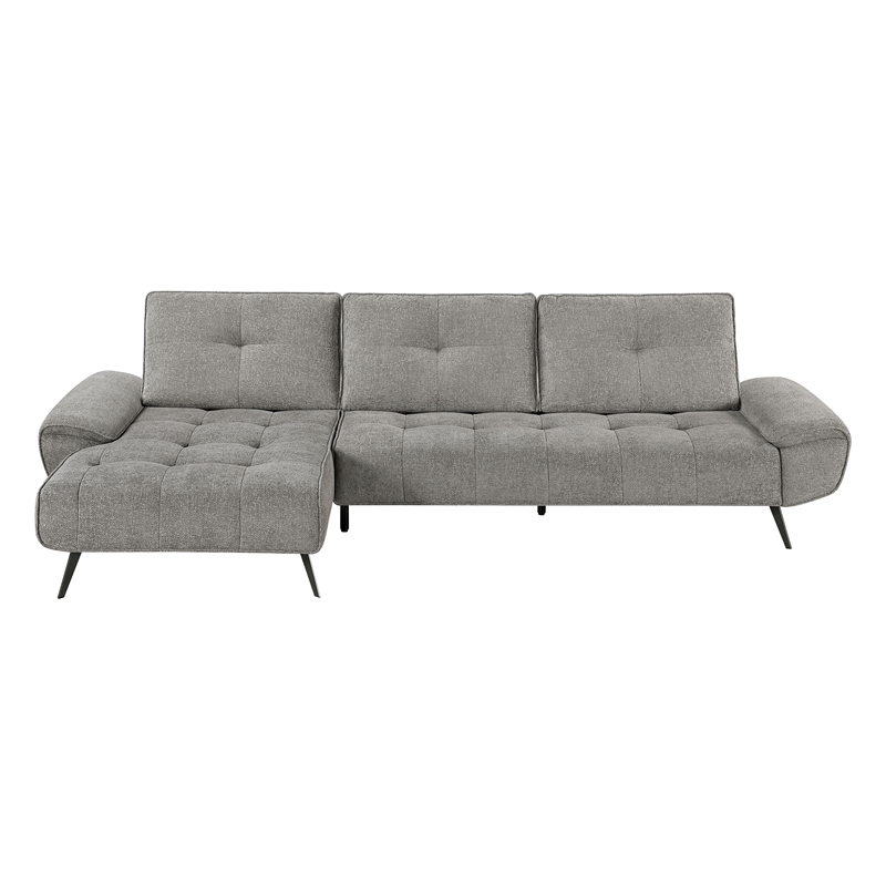 Lexicon Dominic Chenille 2-Piece Sectional with Left Chaise in Dove Gray