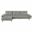 Lexicon Dominic Chenille 2-Piece Sectional with Left Chaise in Dove Gray