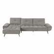 Lexicon Dominic Chenille 2-Piece Sectional with Left Chaise in Dove Gray