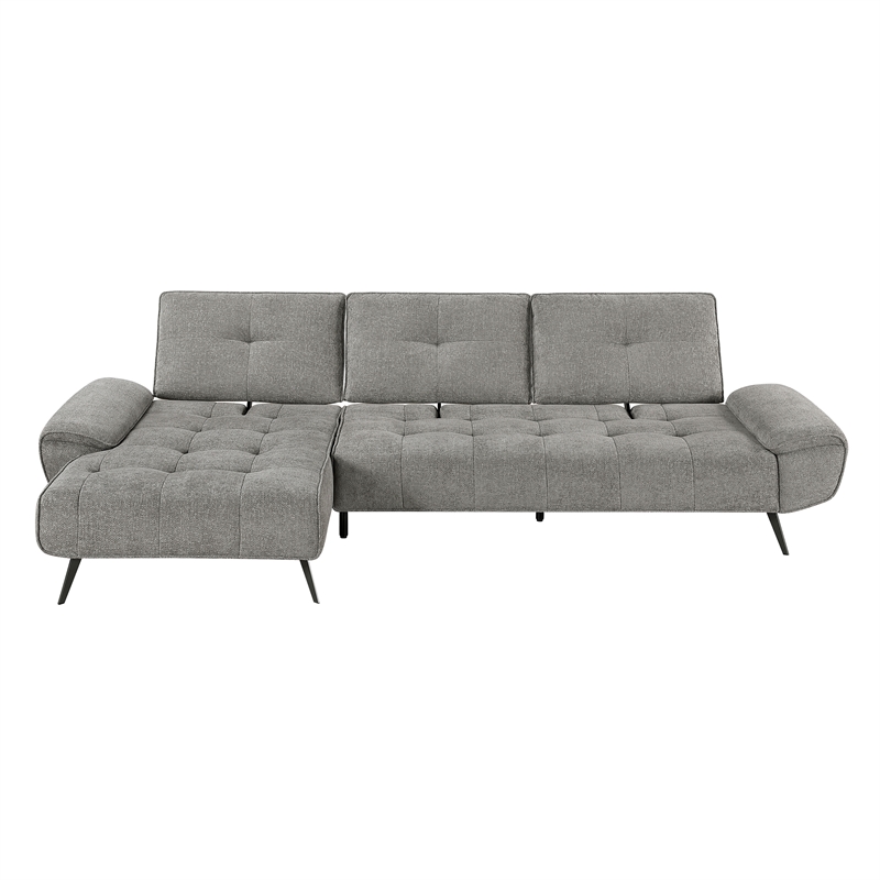 Lexicon Dominic Chenille 2-Piece Sectional with Left Chaise in Dove Gray