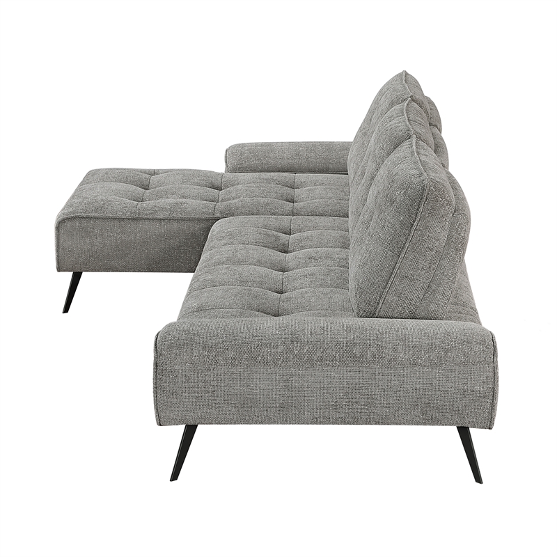 Lexicon Dominic Chenille 2-Piece Sectional with Left Chaise in Dove Gray