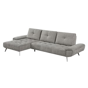 Lexicon Dominic Chenille 2-Piece Sectional with Left Chaise in Dove Gray