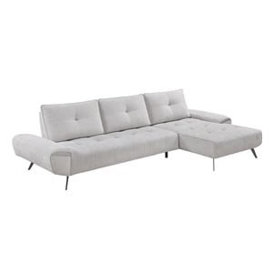Lexicon Dominic Chenille 2-Piece Sectional with Right Chaise in Light Gray