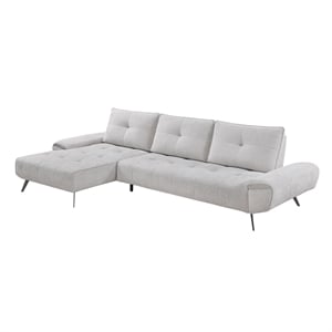 Lexicon Dominic Chenille 2-Piece Sectional with Left Chaise in Light Gray