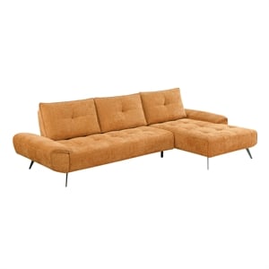 Lexicon Dominic Chenille 2-Piece Sectional with Right Chaise in Orange