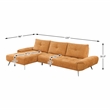 Lexicon Dominic Chenille 2-Piece Sectional with Left Chaise in Orange
