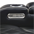 Lexicon Fairway Faux Leather Power Double Reclining Love Seat in Black