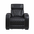 Lexicon Fairway Faux Leather Power Double Reclining Sofa in Black