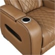 Lexicon Fairway Faux Leather Power Double Reclining Love Seat in Brown