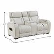 Lexicon Fairway Faux Leather Power Double Reclining Love Seat in Taupe