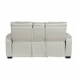 Lexicon Fairway Faux Leather Power Double Reclining Love Seat in Taupe
