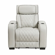 Lexicon Fairway Faux Leather Power Double Reclining Sofa in Taupe
