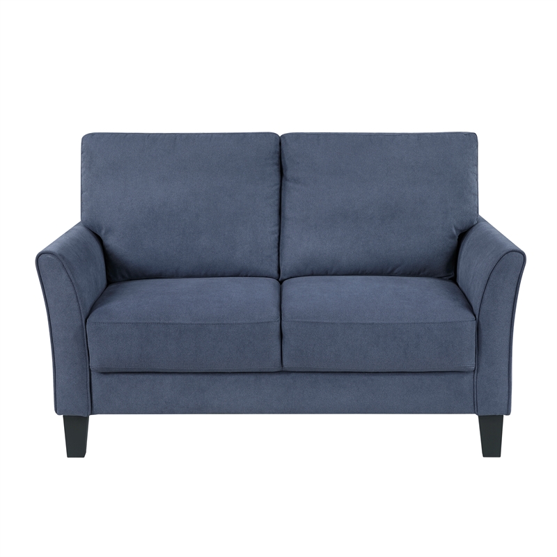 Lexicon Aliana Textured Fabric Upholstered Love Seat in Blue