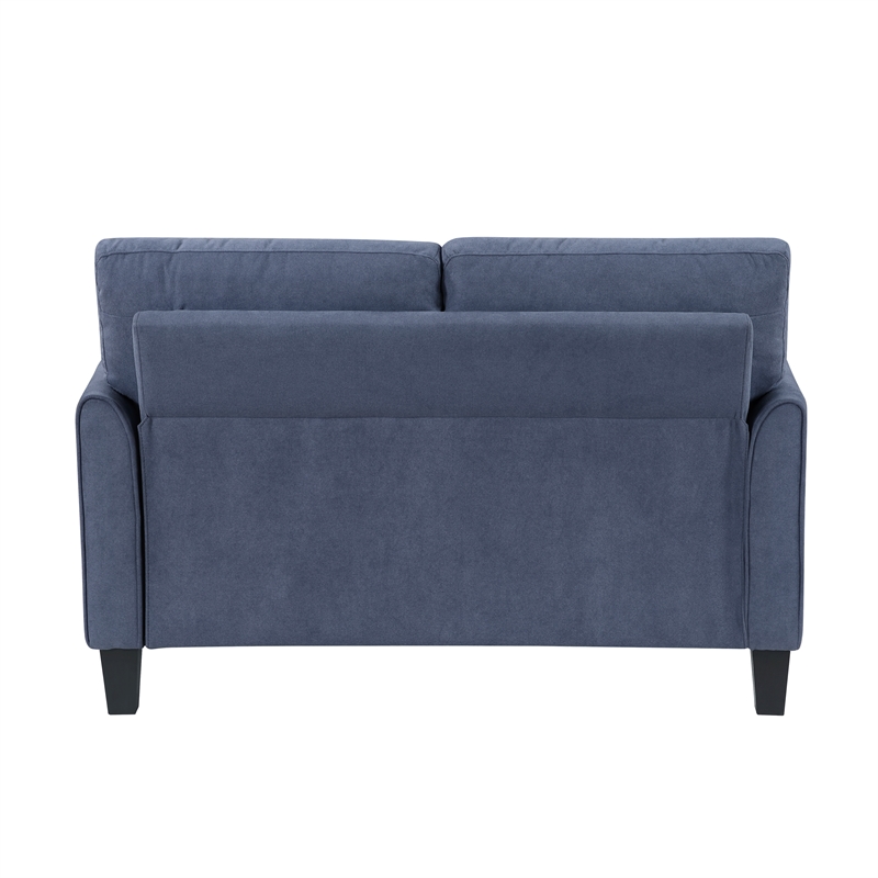 Lexicon Aliana Textured Fabric Upholstered Love Seat in Blue