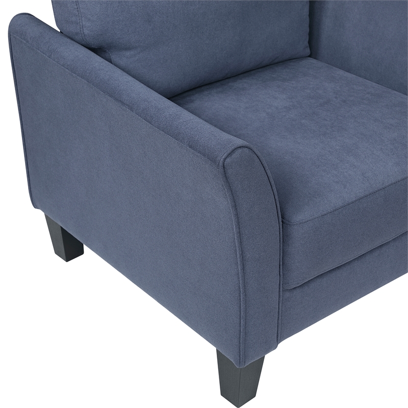 Lexicon Aliana Textured Fabric Upholstered Love Seat in Blue