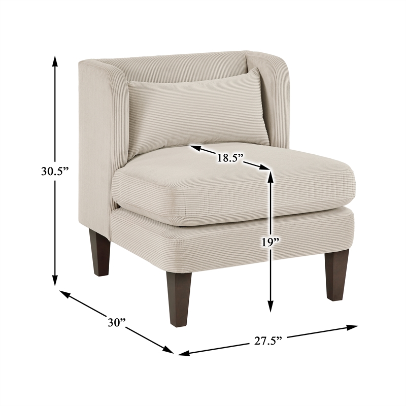 Lexicon Forrester Corduroy Accent Chair in Taupe