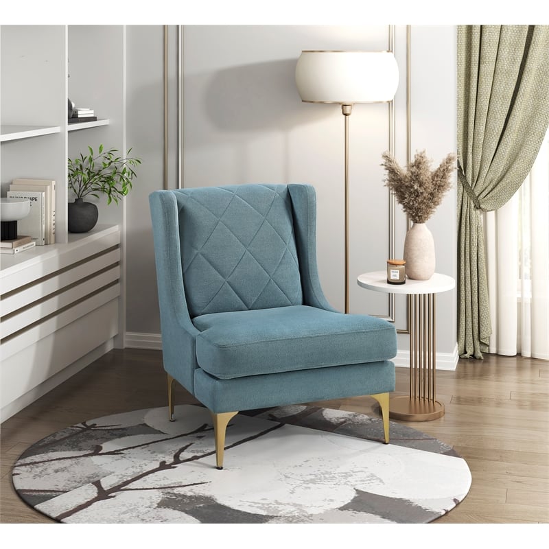 Lexicon Savoy Chenille Accent Chair in Blue