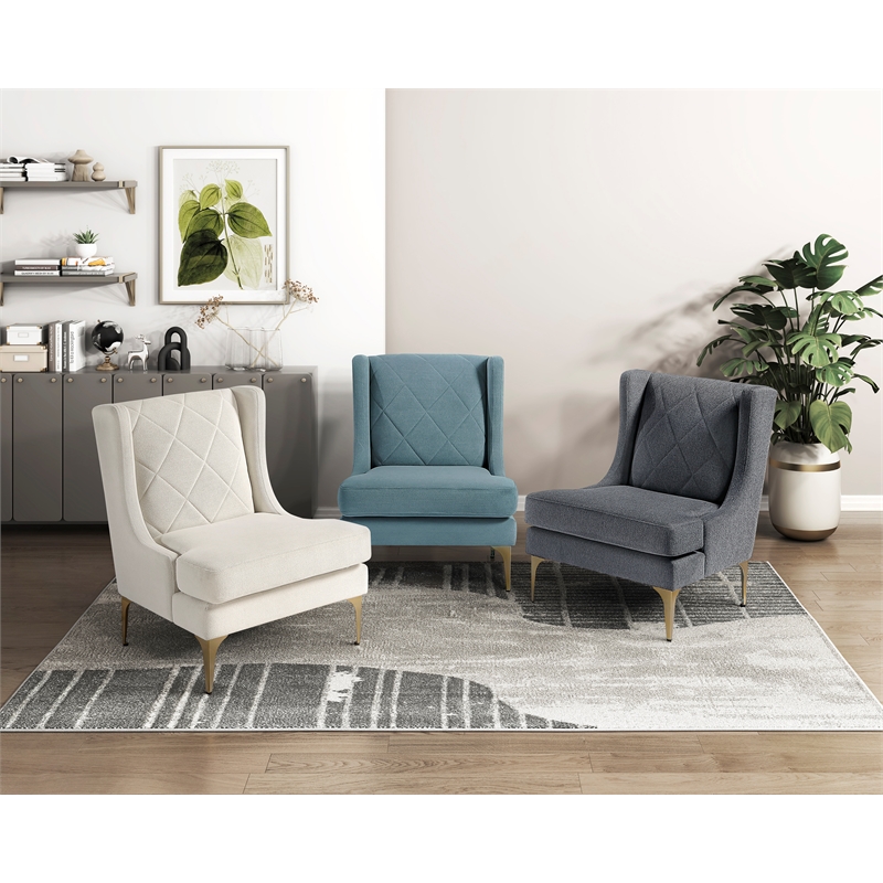 Lexicon Savoy Chenille Accent Chair in Dark Gray