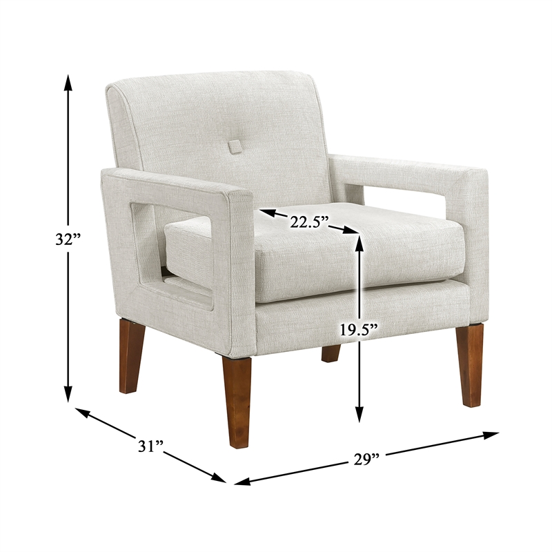 Lexicon Belfort Chenille Fabric Chair in Beige