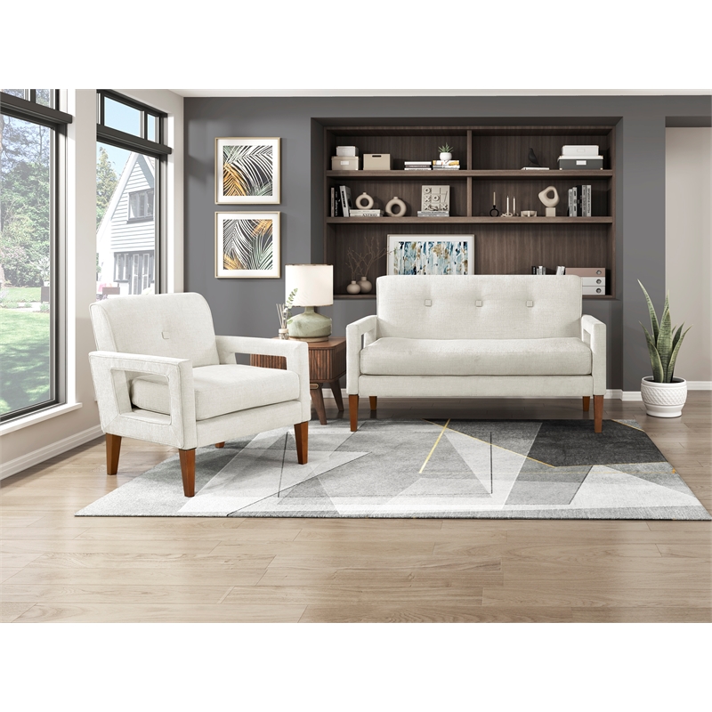Lexicon Belfort Chenille Fabric Chair in Beige